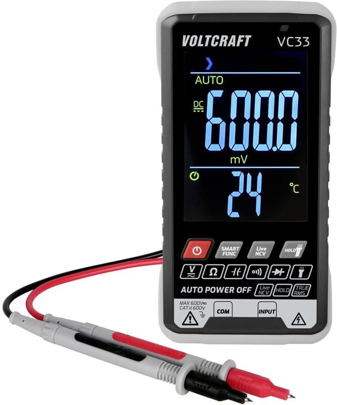 Voltcraft - VC33 Hand-Multimeter kalibriert (iso) digital cat iii 600 v Anzeige (Counts): 5999