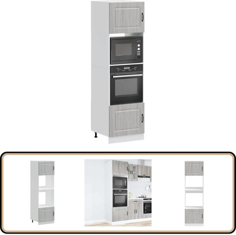 Herdumbauschränke 2 Stk. Lucca Grau Sonoma Holzwerkstoff - Vidaxl