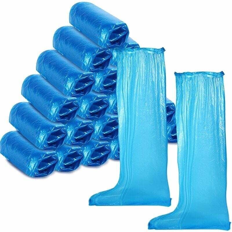 Einweg-Schuhüberzüge, Kunststoff, wasserdicht, lange Überschuhe, Overknee-Schuhüberzüge, 20 Paar