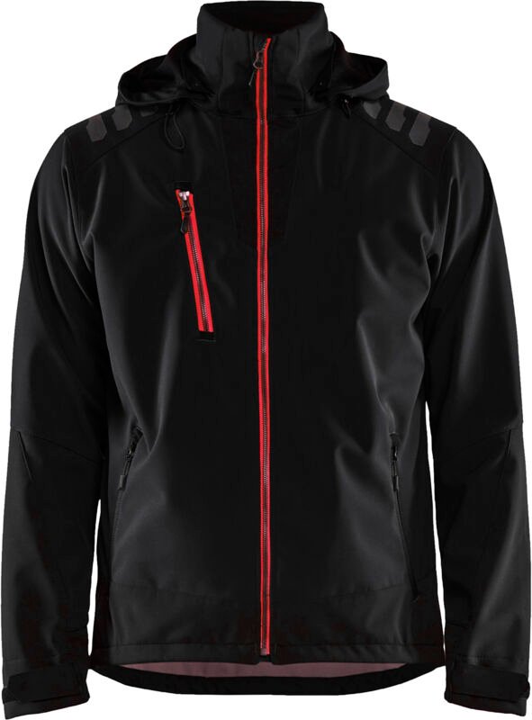 Blaklader - Softshelljacke Wasserabweisend t.m - schwarz/rot - 474925139956-M