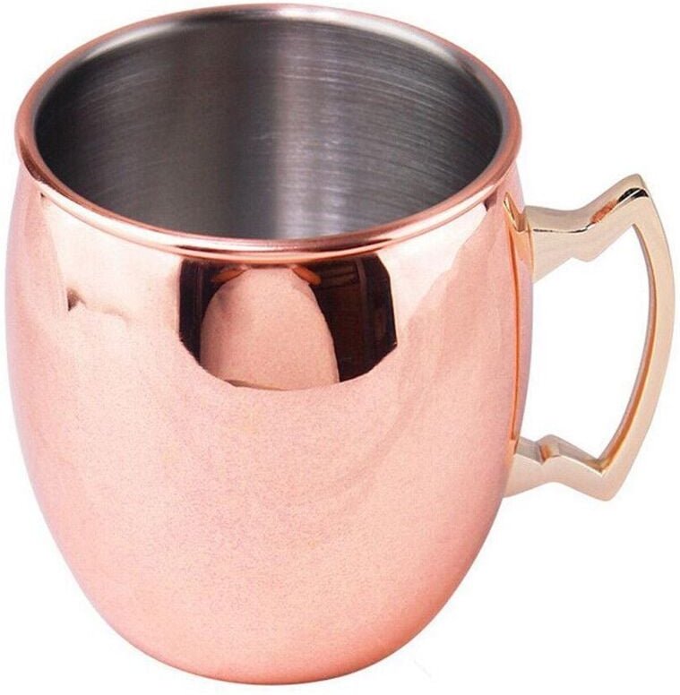 Kupferfarbener becher aus edelstahl - glatt