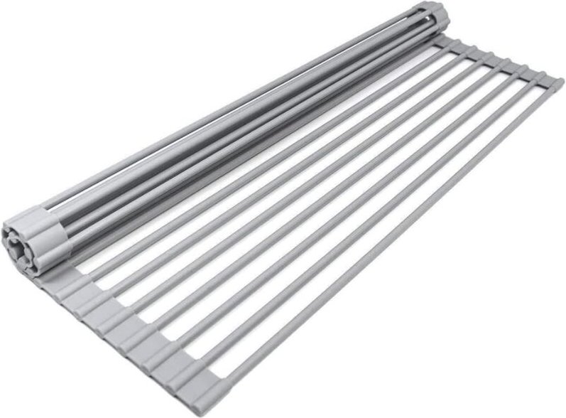 Spülbecken-Abtropfkorb, Küchenspüle-Abtropfgestell, Roll-Up-Halter, hitzebeständiges Roll-Up-Gestell für die Spülmaschin...