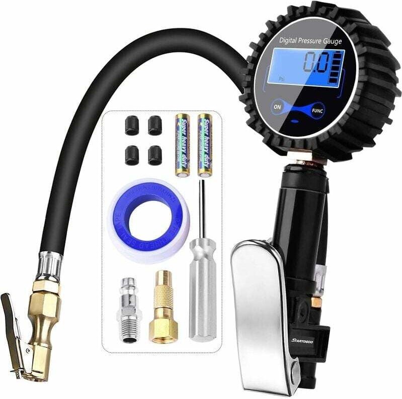 Thumbnail - Digitaler Reifendruckmesser 200PSI, Inflator-Pistole und Kompressor mit LCD-Display für Auto, LKW, Motorrad, Fahrrad