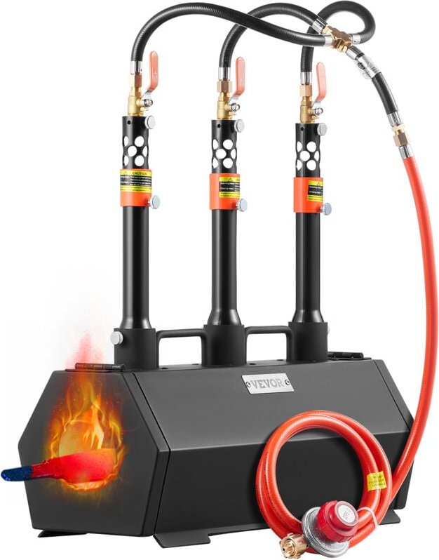 Tragbare Propan-Schmiede von Vevor Hufschmiede-Schmiede mit 3 Brennern, 2600℉ Gas-Schmiedeofen zur Werkzeug- und Messerh...
