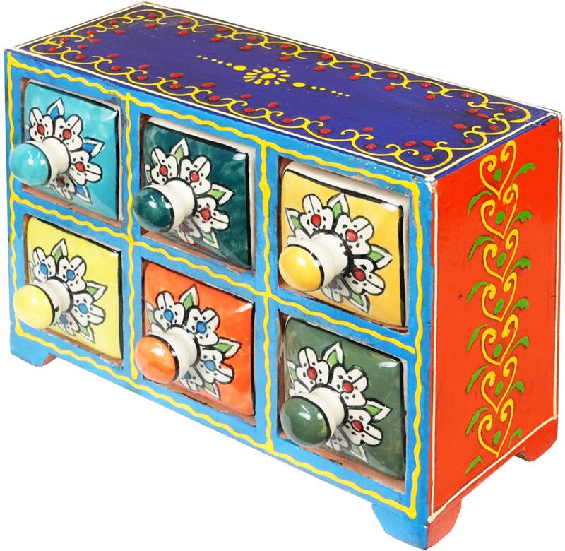 Signes Grimalt - Gewürzregal, 6 Schubladen, Boxen und Schmuckschatullen, rot, rechteckig – 17 x 23 x 11 cm