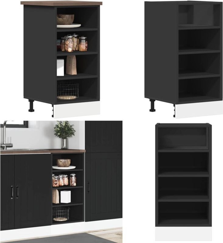 Unterschrank Schwarz 40x44,5x81,5 cm Holzwerkstoff - Vidaxl