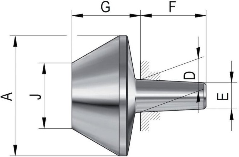 Röhm Auswechselbare Einsätze für mitlaufende Zentrierspitzen, Größe 106, für Hohlkörper - 070702