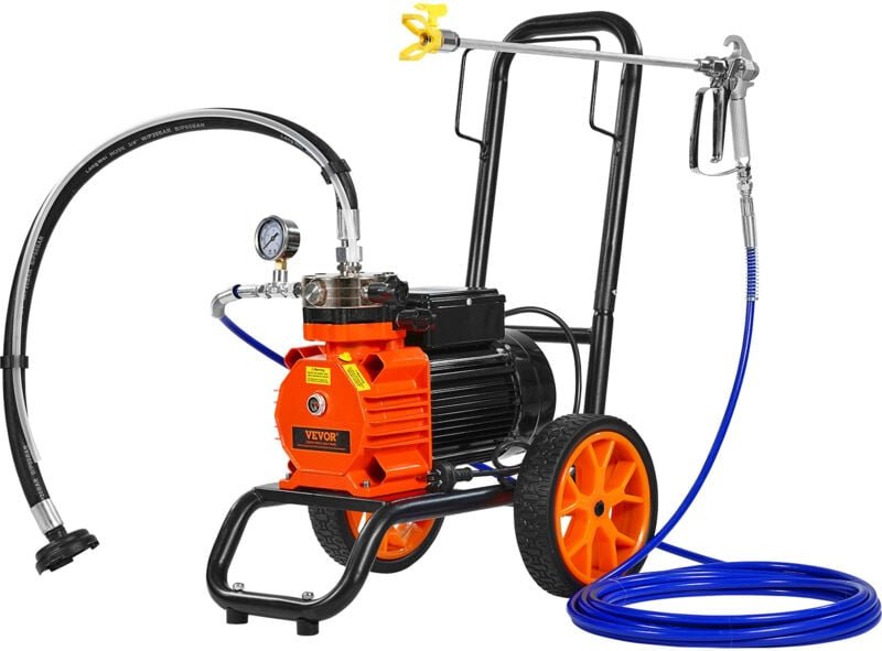 Airless-Farbspritzgerät mit Membran, 1100 w effizientes Airless-Farbspritzgerät mit Wagen, 2000 psi Airless-Farbspritzge...
