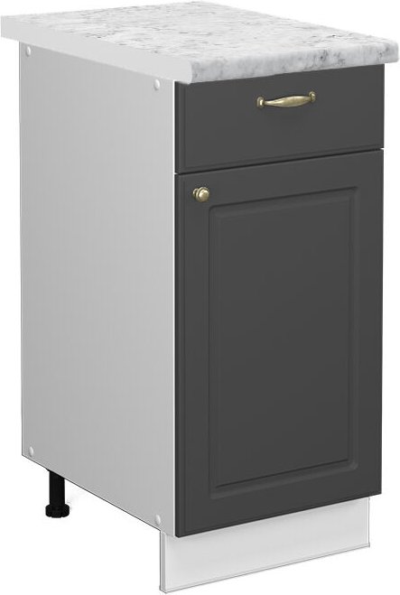 Küchenunterschrank Fame-Line, Anthrazit-Gold, 40 cm , AP Marmor, Vicco