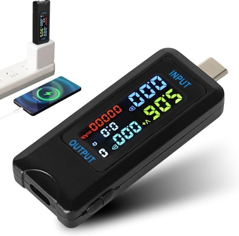 KZQ USB-Tester, 4,5–36 V, 0–5 A, USB C, Spannungstester, Multimeter, Voltmeter, Amperemeter, Kapazität, Ladegerät, Detek...