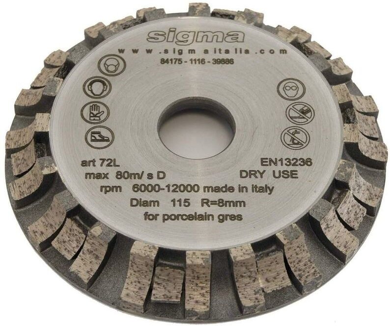 Sigma - schleifscheiben 72L 115 mm radius 8 für jolly edge 37A2D 37A2PD