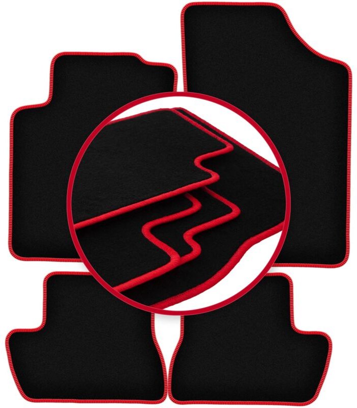 CARLUX-RED Autofußmatten für: Citroen C2 Fließheck (2003-2009)