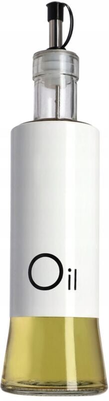 Thumbnail - Olivenölflasche, 320 ml, mit Ölspender aus Glas, weiß - Kadax