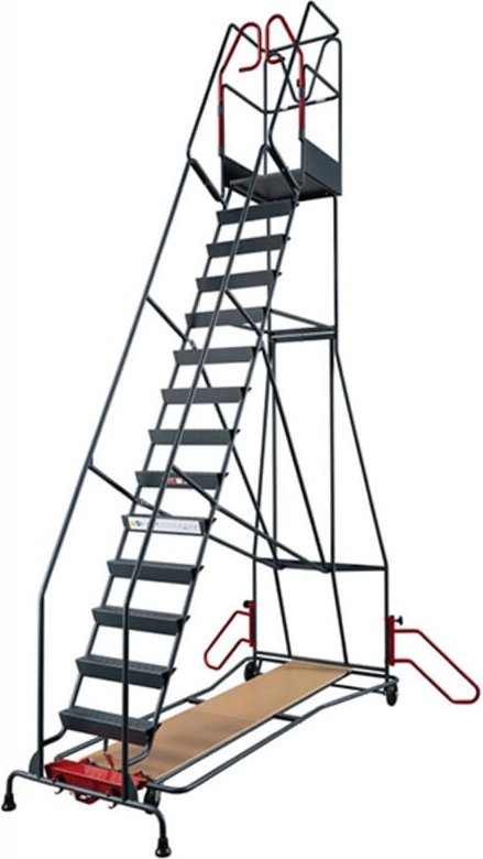 Thumbnail - Matisère - Mobile Stehleiter 14 Stufen - Maximale Arbeitshöhe 5.23m - 830008819