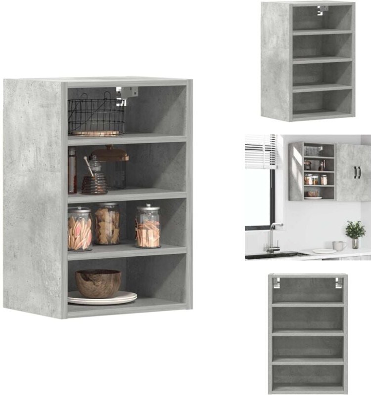 Hängeschrank Betongrau 40x29,5x60 cm Holzwerkstoff - Hängeschrank - Hängeschränke - Küchenschrank - Aufbewahrungsschrank