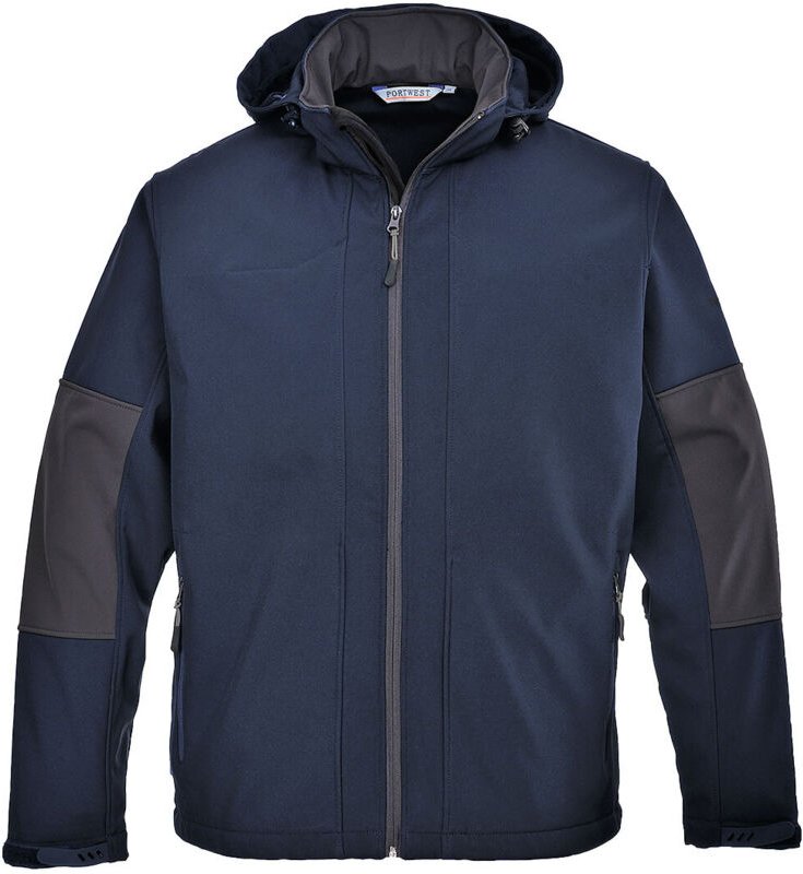 Softshell-Jacke mit Kapuze (3 Schichten) Marine M