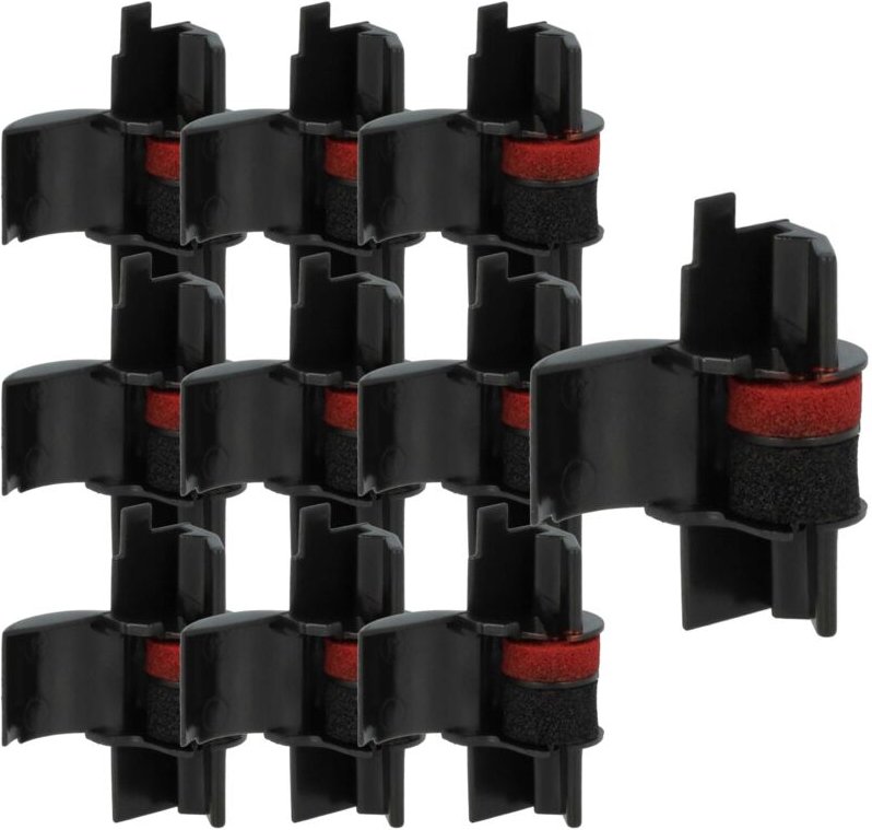 Vhbw - 10x Farbrolle, Farbwalze Schwarz kompatibel mit Sharp el 4212 pdl, 4212 pd Carat Taschenrechner, Registrierkasse