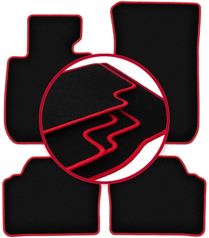 CARLUX-RED Auto-Fußmatten für: BMW 3 E91 Kombi, Touring (2004-2011)