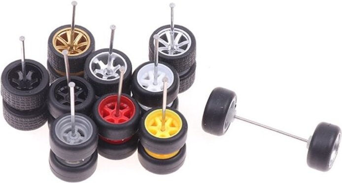 Thumbnail - 10 Sätze 1/64 Offroad-/Gummireifen 18,3 mm Abnehmbarer Reifen für Rad 1:64 RC-Truck-Modell Off-Road-SUV Zufällige Farbe