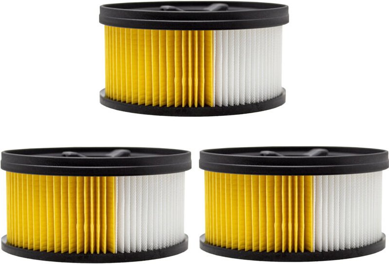 Filterpatrone 3x Faltenfilter passend für Kärcher wd 4000 - 5900 Rundfilter Filter Kartusche Lamellen Filter für Nass Tr...