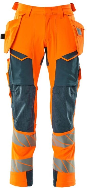 Mascot - Warn-Stretchhose mit Hängetaschen 19031-711 Gr. 62 hi-vis orange/dunkelpetroleum