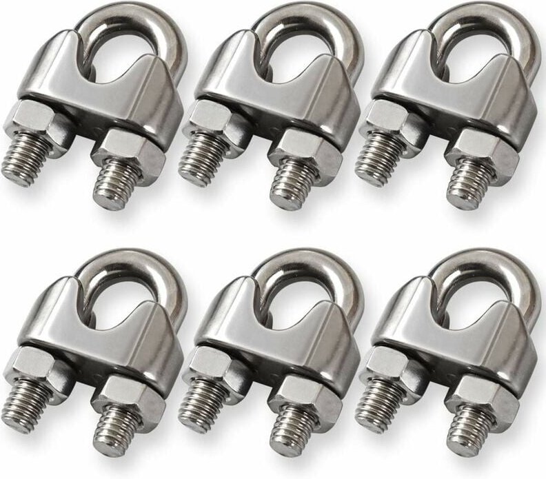 Kabelklemmen aus Edelstahl 304, M10, 9,5 mm, 6 Stück