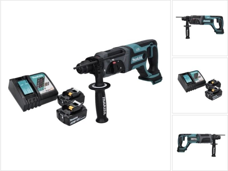Makita DHR 241 RT Akku Bohrhammer 18 V 2,0 J SDS plus + 2x Akku 5,0 Ah + Ladegerät