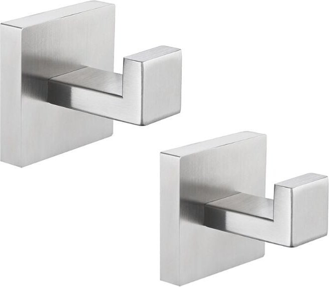 Thumbnail - Csparkv - 2er-Pack SUS304-Edelstahl, gebürstetes Nickel, wandmontierte Badezimmer-/Garderobenhaken für Badezimmer, Küche...