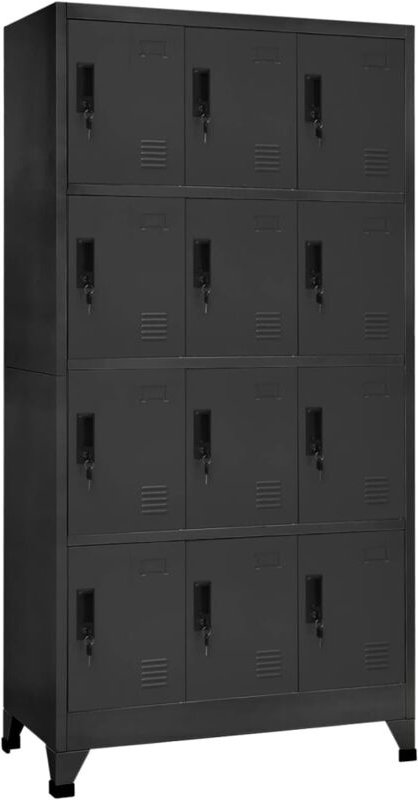 Schließfachschrank Anthrazit 90x45x180 cm Stahl - Vidaxl