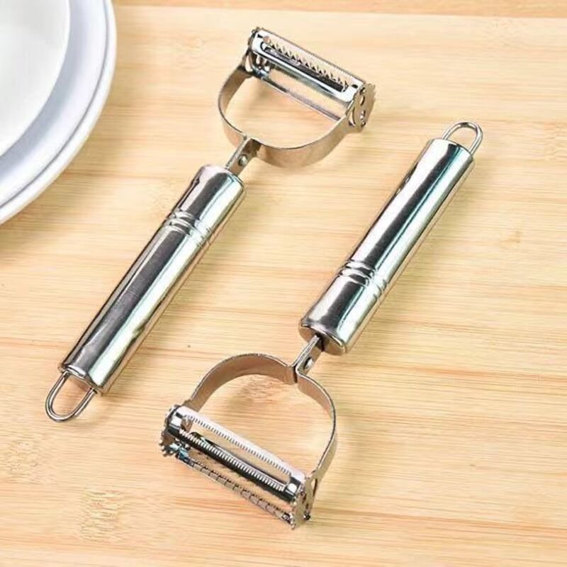 Shining House - 2-in-1-Kartoffelschäler und -zerkleinerer aus Edelstahl, geriebene Karotten, geeignet zum Schälen und Ze...