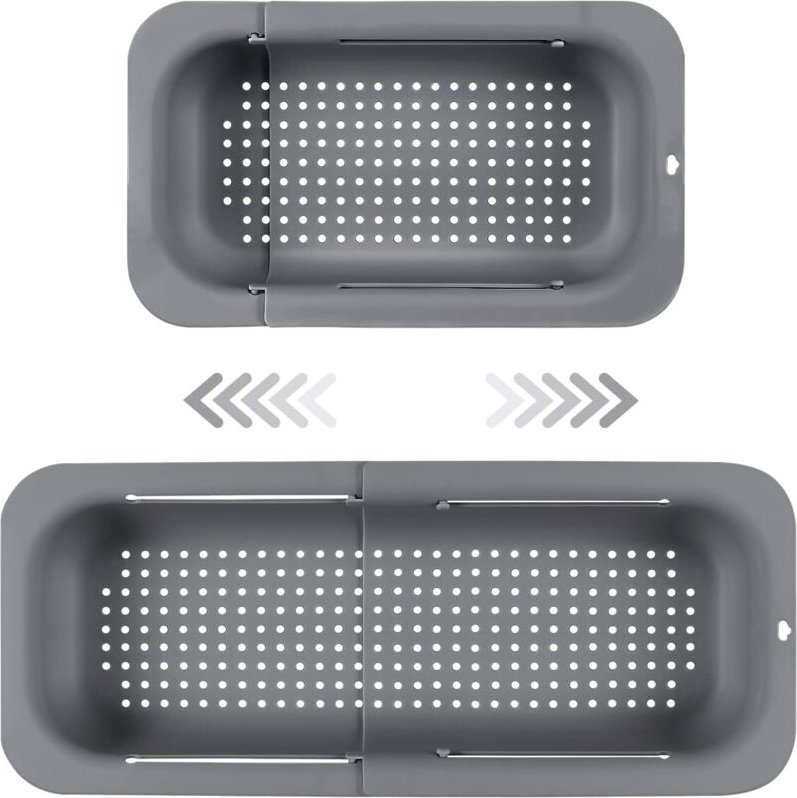 Erweiterbares Spülbeckensieb, lebensmittelechtes PP-Material, effiziente Ablauflöcher, schnell trocknender Geschirrkorb,...