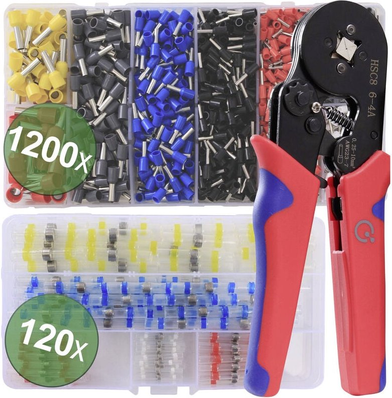 22T008 22T008 Crimpzangen-Set Aderendhülsen 0.25 bis 10 mm² Inkl. Aderendhülsensortiment - Quadrios