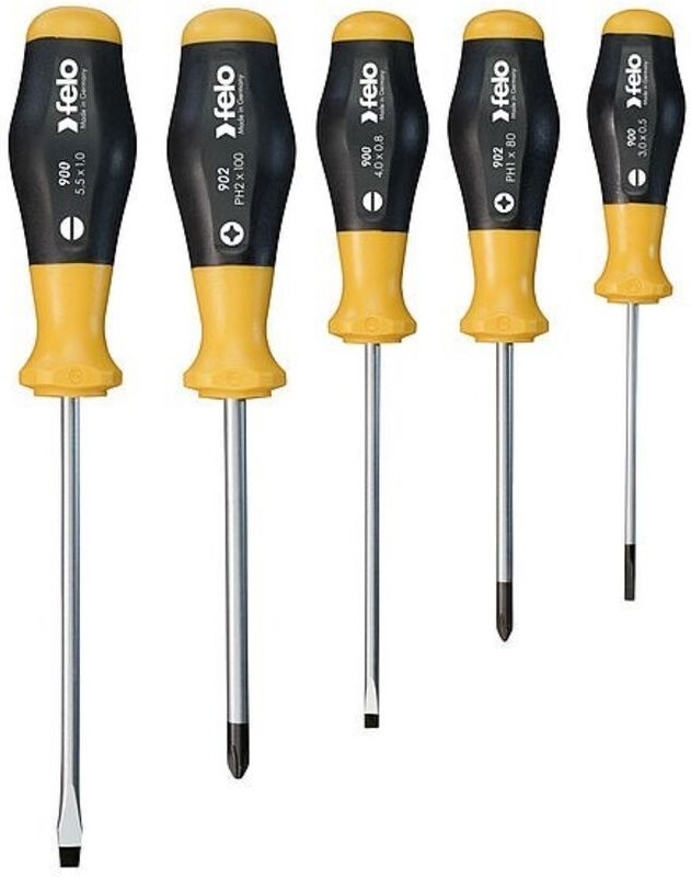 Satz mit 5 Felo-Schraubendrehern + Olfa-Cutter