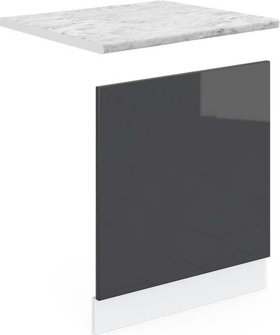 Vicco - Frontblende R-Line, Anthrazit Hochglanz, 60 cm , ap Marmor