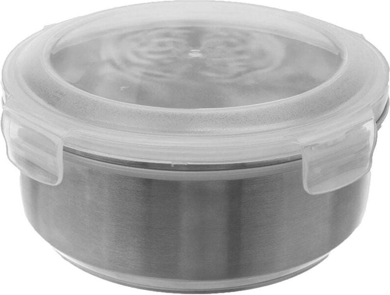 Round stainless steel lunch box with sealing lid