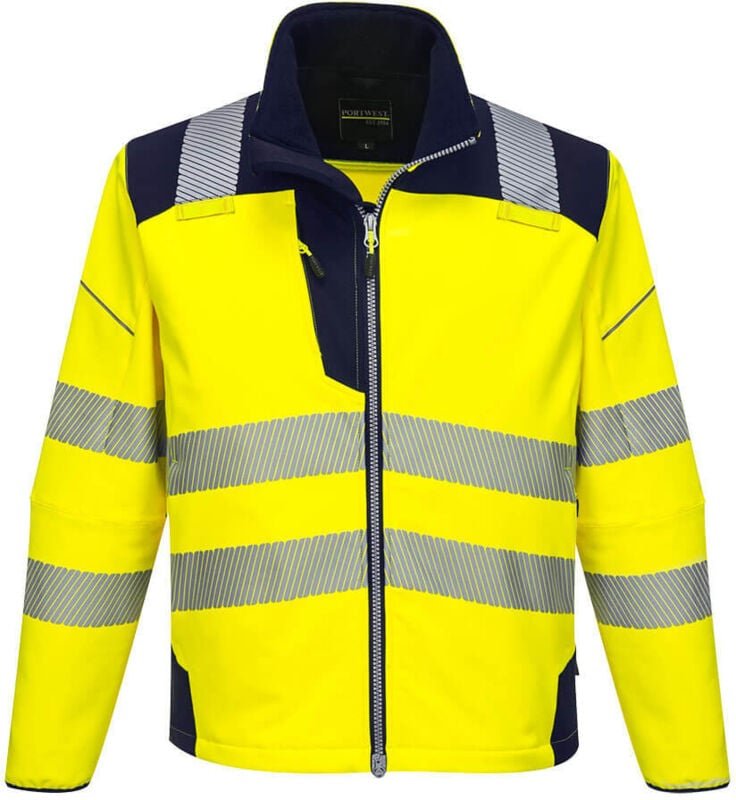 Thumbnail - Softshell-Jacke Hochsichtbarkeit PW3 Gelb/Navy XL