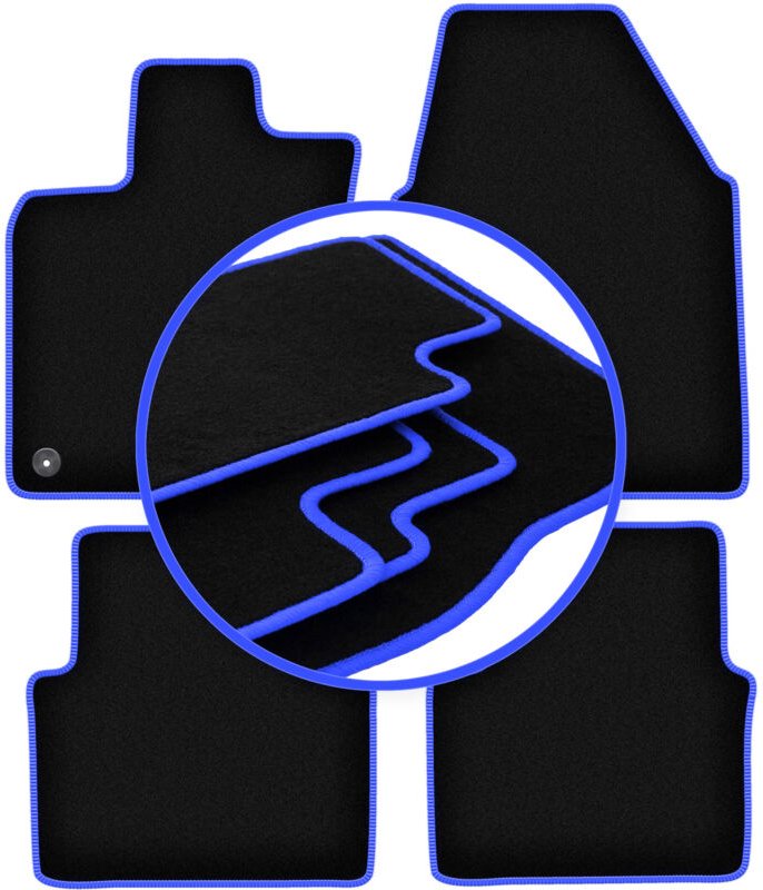 CARLUX-BLUE Autofußmatten für: Nissan Qashqai I J10 (breit) Crossover (2007-2013)