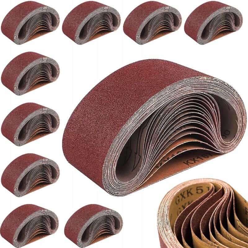 SCHLEIFPAPIER 10 Stk. ENDLOSBAND 75x533 P100 FÜR SCHLEIFMASCHINE