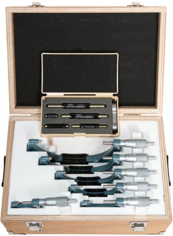 Bügelmessschrauben Satz einfache Ausführung, 0-150 mm, (6 Stk.), 0,01 mm - Mitutoyo