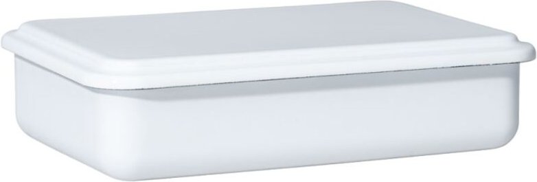 Riess-kelomat - Riess Vorratsbehälter mit Deckel medium niedrig 23x15x5cm Weiss Emaille