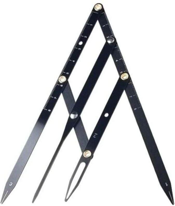 Aiperq - Golden Caliper, Augenbrauenlineal mit Goldenem Schnitt, Edelstahl, Augenbrauen-Make-up-Lineal, faltbar, für Aug...