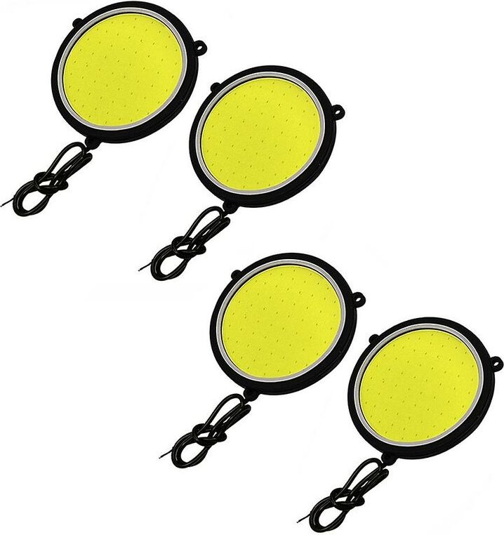 Woosien - 4 Stück High Cob Drl Rundes Auto led Tagfahrlicht Autofahren/Kofferraumlampe Weiße Glühbirnen