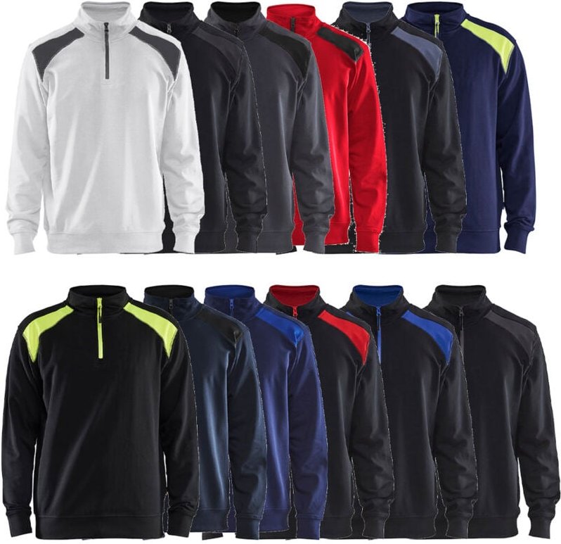 Blaklader - 3353 zweifarbiges Arbeits-Sweatshirt - l - Schwarz / Hellblau