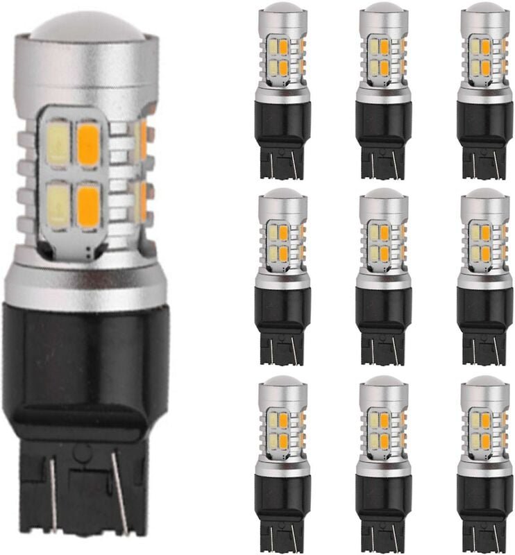 Woosien - 10 Stück zweifarbige LED-Birne T20 7443 W21/5 w Auto Drl Blinker Rückfahrbremsleuchte c