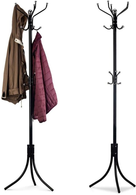 Standgarderobe mit 16 kleiderhaken schwarzes metall von modernhome