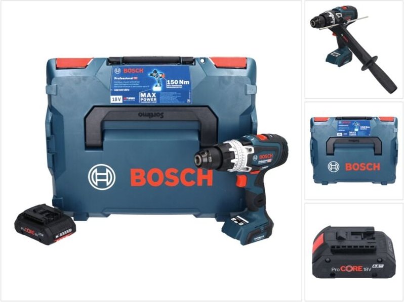 Thumbnail - Bosch gsb 18V-150 c Professional Akku Schlagbohrschrauber 18 v 150 Nm Biturbo Brushless + 1x ProCORE Akku 4,0 Ah + L-Box...