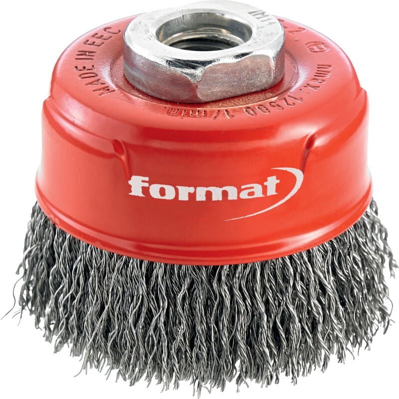 Topfbürste Stahldraht longlife gewellt, gezopft, 60mm - Format