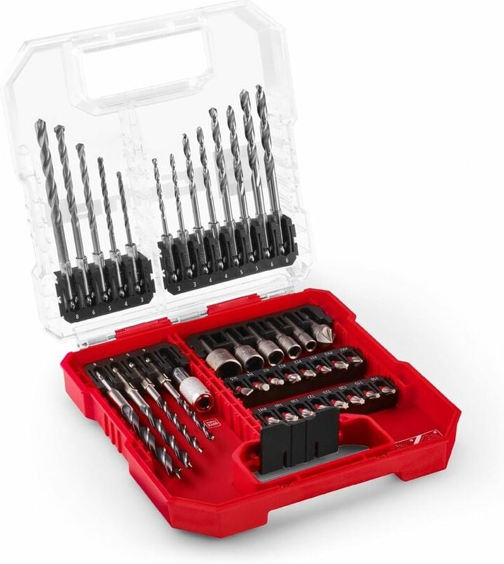 Einhell - l-case 40-tlg. Bit- und Bohrer-Set (25-mm-Bits, Schnellwechselbithalter, Steckschlüssel, Senker, Metall-, Stei...