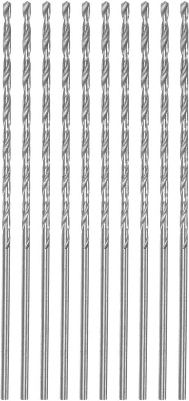 Lntyq - 10 Stück extra lange Bohrer, Spiralbohrer, 2 mm HSS-Bohrer mit geradem Schaft aus Schnellarbeitsstahl, 200 mm Lä...