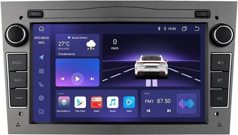 7 Zoll Autoradio Doppel-DIN-Dashboard für Opel Vauxhall Corsa Vectra Astra, unterstützt GPS-Navigation, Bluetooth/Apple ...